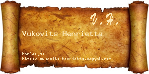 Vukovits Henrietta névjegykártya