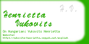 henrietta vukovits business card